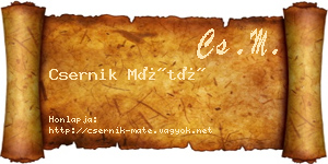 Csernik Máté névjegykártya